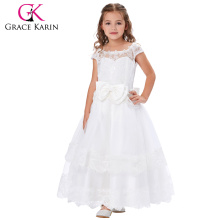 Grace Karin Cap manga grande arco-nudo princesa niña princesa vestido de fiesta de la boda vestido de fiesta 2 ~ 12 años CL010433-1